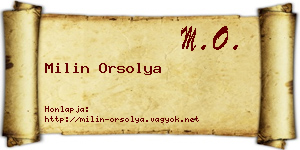Milin Orsolya névjegykártya